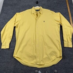 Polo Ralph Lauren Blake Shirt Mens Large Tall Yellow Cotton Button Long Sleeve